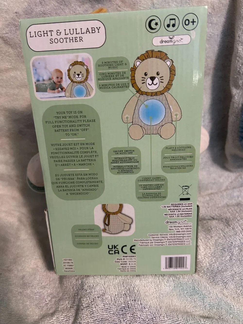 DreamGro Light & Lullaby Soother LuLu Lion NWT